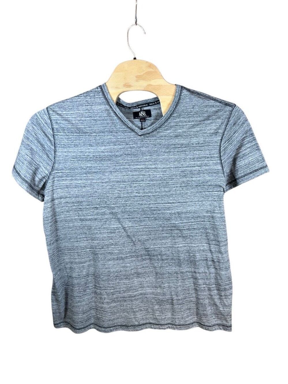 Rock & Republic V Neck T Shirt XXL Grey